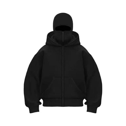 Dominion Hood Night – hoodie zippé noir avec cagoule intégrée